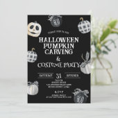 ゴシックハロウィーンカボチャ彫刻&コスチュームパーティー 招待状 (スタンド正面)