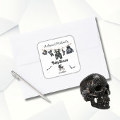 ゴシックハロウィーンクロースレイン赤ちゃんシャワー スクエアシール