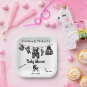 ゴシックハロウィーンクロースレイン赤ちゃんシャワー ペーパープレート (パーティー)