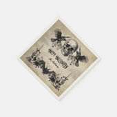 ゴシックハロウィーンスカルキャンドルこうもりレイベンブラックバラ スタンダードカクテルナプキン (角)