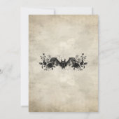 ゴシックハロウィーンスカルキャンドルこうもりレイベンブラックバラ 招待状 (裏面)