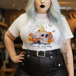 ゴシックハロウィーンスカルスパイダーフローラガーリー引用文 トライブレンドＴシャツ