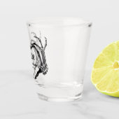 ゴシックハロウィーンスカルハンドハートブラック結婚ズ ショットグラス (右)
