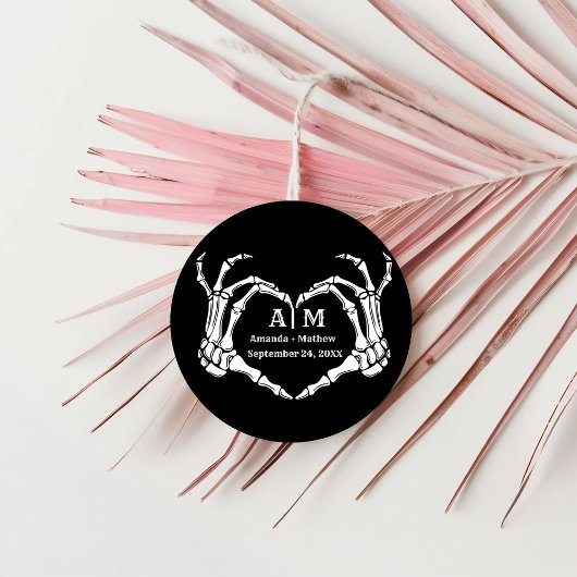 ゴシックハロウィーンスカルハンドハートブラック結婚ズ フェイバータグ