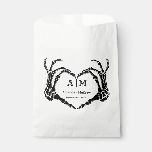 ゴシックハロウィーンスカルハンドハートブラック結婚ズ フェイバーバッグ (正面)