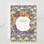 ゴシックハロウィーンスカルパーティー招待状水彩 招待状 (裏面)