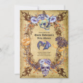 ゴシックハロウィーンスカルパーティー招待状水彩 招待状 (正面)