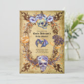 ゴシックハロウィーンスカルパーティー招待状水彩 招待状 (スタンド正面)