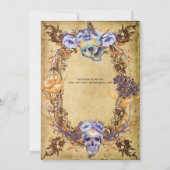 ゴシックハロウィーンスカルパーティー招待状水彩 招待状 (裏面)