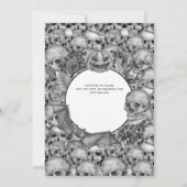 ゴシックハロウィーンスカルパーティー招待状白黒 招待状 (裏面)