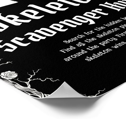 ゴシックハロウィーンスケルトンスカベンジャー狩り標識 ポスター (角)