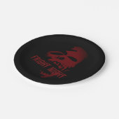 ゴシックハロウィーンスケルトンスカルレッドブラック ペーパープレート (アングル)