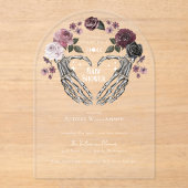 ゴシックハロウィーンスケルトンハンドベビーシャワーハート アクリル招待状 (正面)