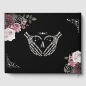 ゴシックハロウィーンスケルトンハンドベビーシャワーハート ゲストブック (裏面)