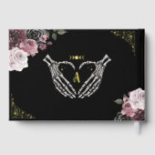 ゴシックハロウィーンスケルトンハンドベビーシャワーハート ゲストブック (裏面)