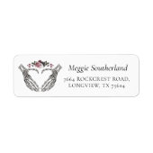 ゴシックハロウィーンスケルトンハンドベビーシャワーハート ラベル (正面)