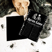 ゴシックハロウィーンスケルトンブライダルシャワーエプロンゲーム 招待状