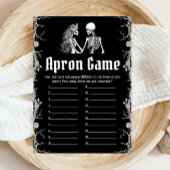 ゴシックハロウィーンスケルトンブライダルシャワーエプロンゲーム 招待状