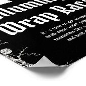 ゴシックハロウィーンスケルトンミイラのラップレースサイン ポスター (角)