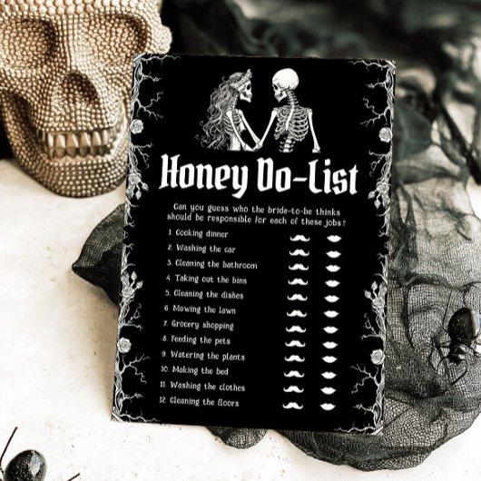 ゴシックハロウィーンハニードリストブライダルシャワーゲーム 招待状