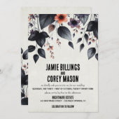 ゴシックハロウィーンフローラ結婚式招待状 招待状 (正面/裏面)