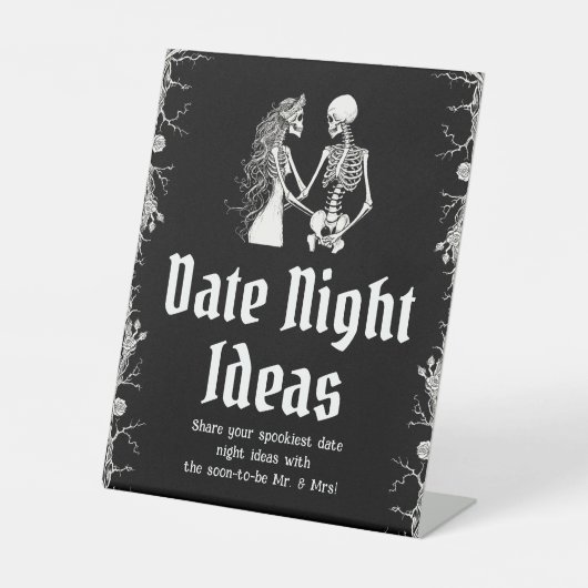 ゴシックハロウィーンブライダルシャワーデイトナイトアイディア 台座サイン (正面)