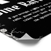 ゴシックハロウィーンブライダルシャワーワインラッフルサイン ポスター (角)
