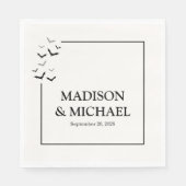 ゴシックハロウィーンブラックこうもり結婚ズ スタンダードランチョンナプキン (正面)