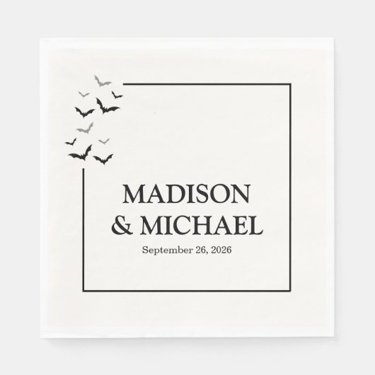 ゴシックハロウィーンブラックこうもり結婚ズ スタンダードランチョンナプキン (正面)