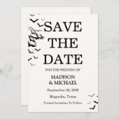 ゴシックハロウィーンブラックこうもり結婚ズ セーブザデート (正面/裏面)