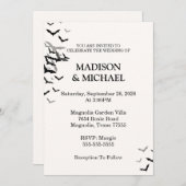 ゴシックハロウィーンブラックこうもり結婚式招待状 招待状 (正面/裏面)