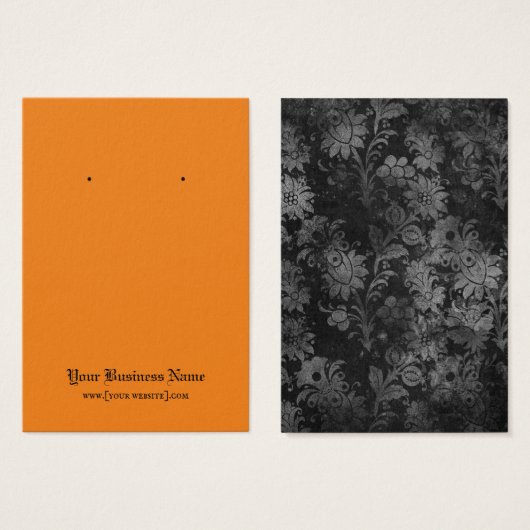 ゴシックハロウィーンブラックオレンジイヤリングディスプレイカード (正面&裏面)