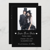 ゴシックハロウィーンブラックデート結婚を保存 招待状 (正面/裏面)