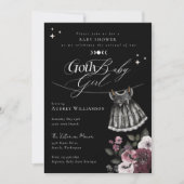 ゴシックハロウィーンブラックドレスゴシックガールベビーシャワー 招待状 (正面)