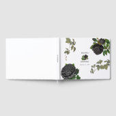 ゴシックハロウィーンブラックバラホワイト結婚ズ ゲストブック (全面)