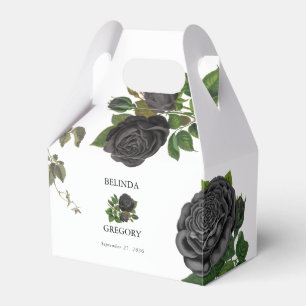 ゴシックハロウィーンブラックバラホワイト結婚ズ フェイバーボックス