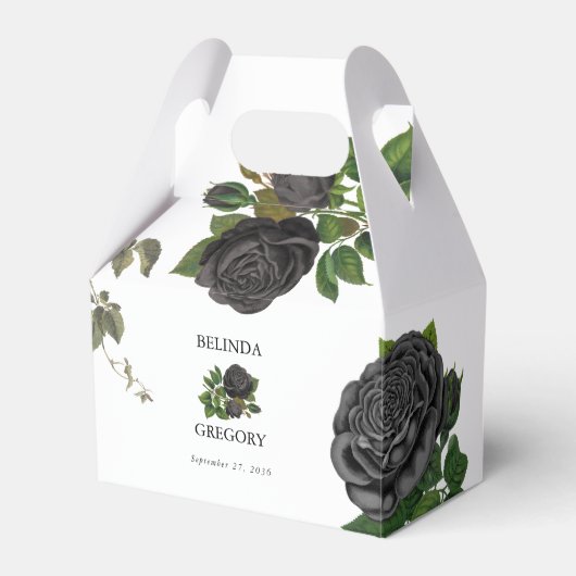 ゴシックハロウィーンブラックバラホワイト結婚ズ フェイバーボックス (正面サイド)