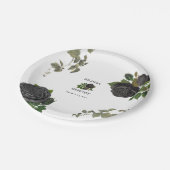 ゴシックハロウィーンブラックバラホワイト結婚ズ ペーパープレート (アングル)