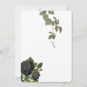 ゴシックハロウィーンブラックバラホワイト結婚ズ 招待状 (裏面)