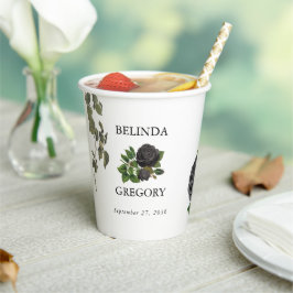 ゴシックハロウィーンブラックバラホワイト結婚ズ 紙コップ