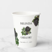 ゴシックハロウィーンブラックバラホワイト結婚ズ 紙コップ (裏面)