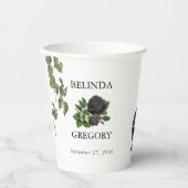 ゴシックハロウィーンブラックバラホワイト結婚ズ 紙コップ (正面)