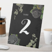 ゴシックハロウィーンブラックバラ結婚のテーブル番号 台座サイン (インサイチュ)