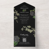 ゴシックハロウィーンブラックバラ結婚ズ オールインワン招待状 (内側)