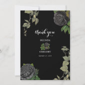 ゴシックハロウィーンブラックバラ結婚ズ サンキューカード (正面)