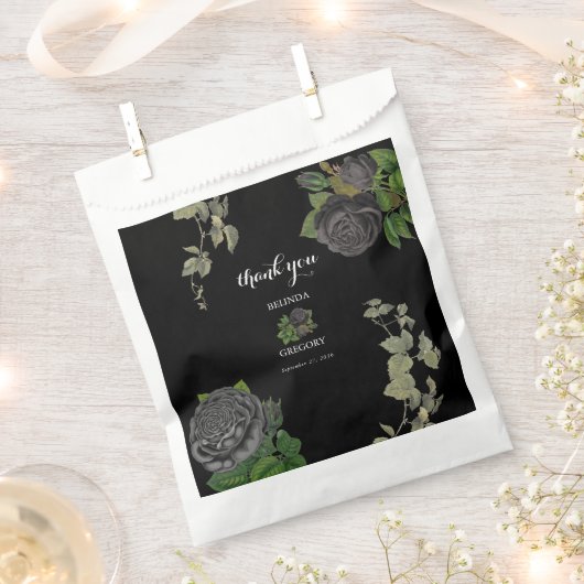 ゴシックハロウィーンブラックバラ結婚ズ フェイバーバッグ (クリップ留めされた状態)