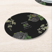 ゴシックハロウィーンブラックバラ結婚ズ ラウンドペーパーコースター (アングル)