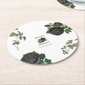 ゴシックハロウィーンブラックバラ結婚ズ ラウンドペーパーコースター (アングル)