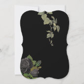 ゴシックハロウィーンブラックバラ結婚ズ 招待状 (裏面)