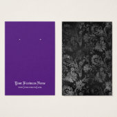 ゴシックハロウィーンブラックパープルイヤリングディスプレイカード (正面&裏面)